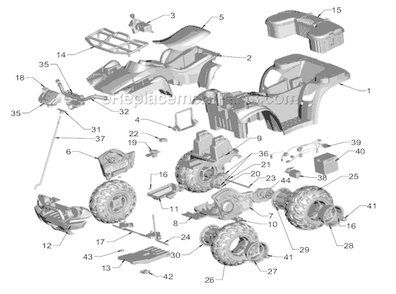 Page A Diagram and Parts List for J5248  Power Wheels Ride-On ATVs